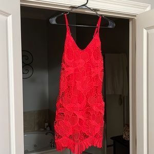 Red lace dress